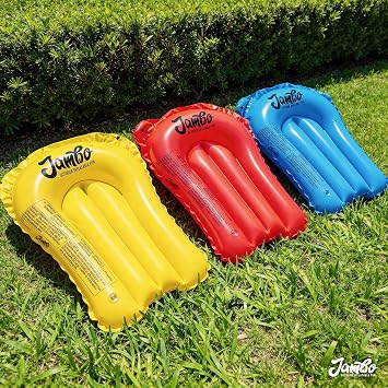 JAMBO 3-Pack Lawn Water Slide Bodyboards with Mesh Storage Bag Includes Slide Repair Patches, Ground Anchors & Hose Adaptors Water Slide Accessory Set for Kids