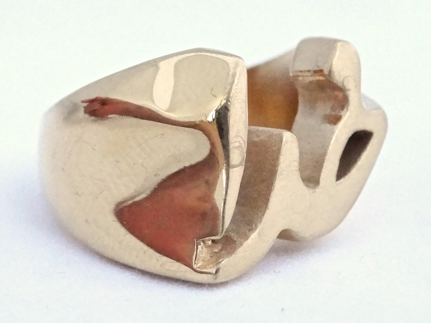 Gold Silver Pt Farsi Khoda Ring Iranian Gift Persian God Iran Persia Farvahar Art