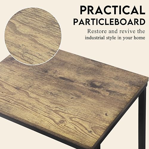 Miniatura 4 de LOFTEY Mesa auxiliar en forma de C, mesas auxiliares de sofá que se deslizan debajo, mesa auxiliar C para sofá y sofá, perfecta para espacios