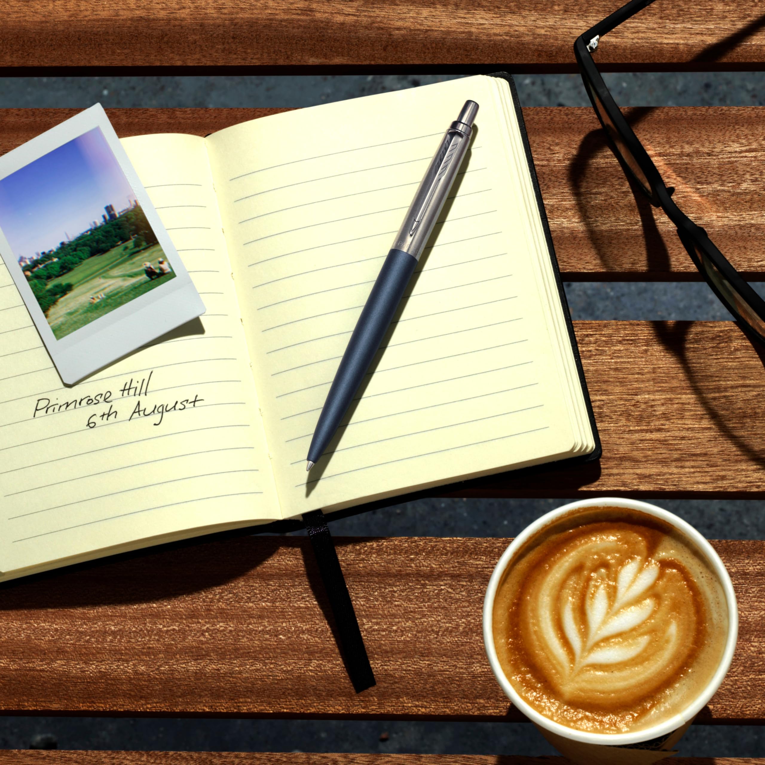 Parker Jotter penna a sfera XL Primrose Matte Blue finitura cromata punta media inchiostro blu confezione regalo