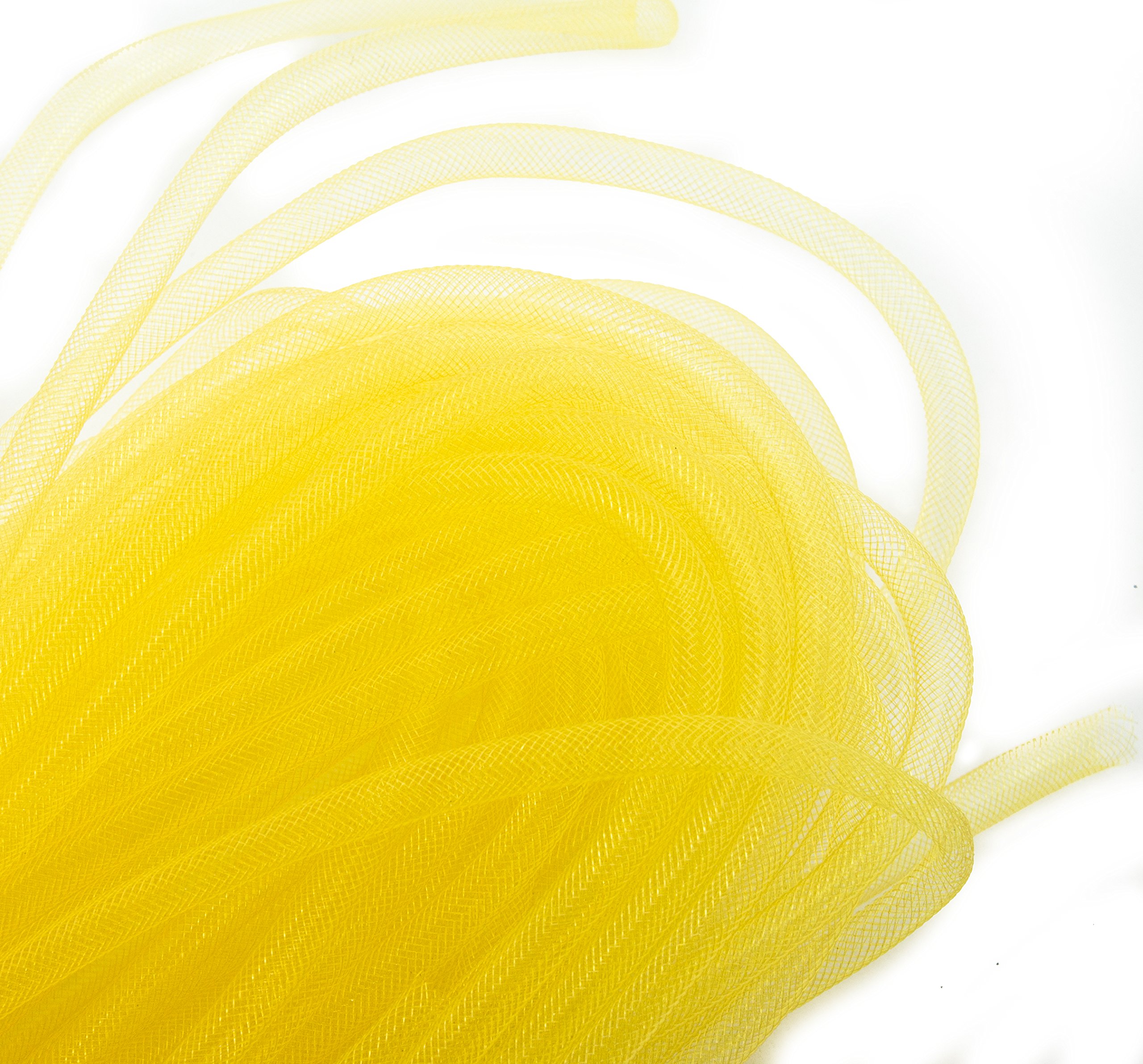 HANDยฎ No.29 Egg Yolk Yellow Elastic Lightweight Millinery Tubular CRIN Trim - Diameter 8 mm, appx 30 Meters per Pack