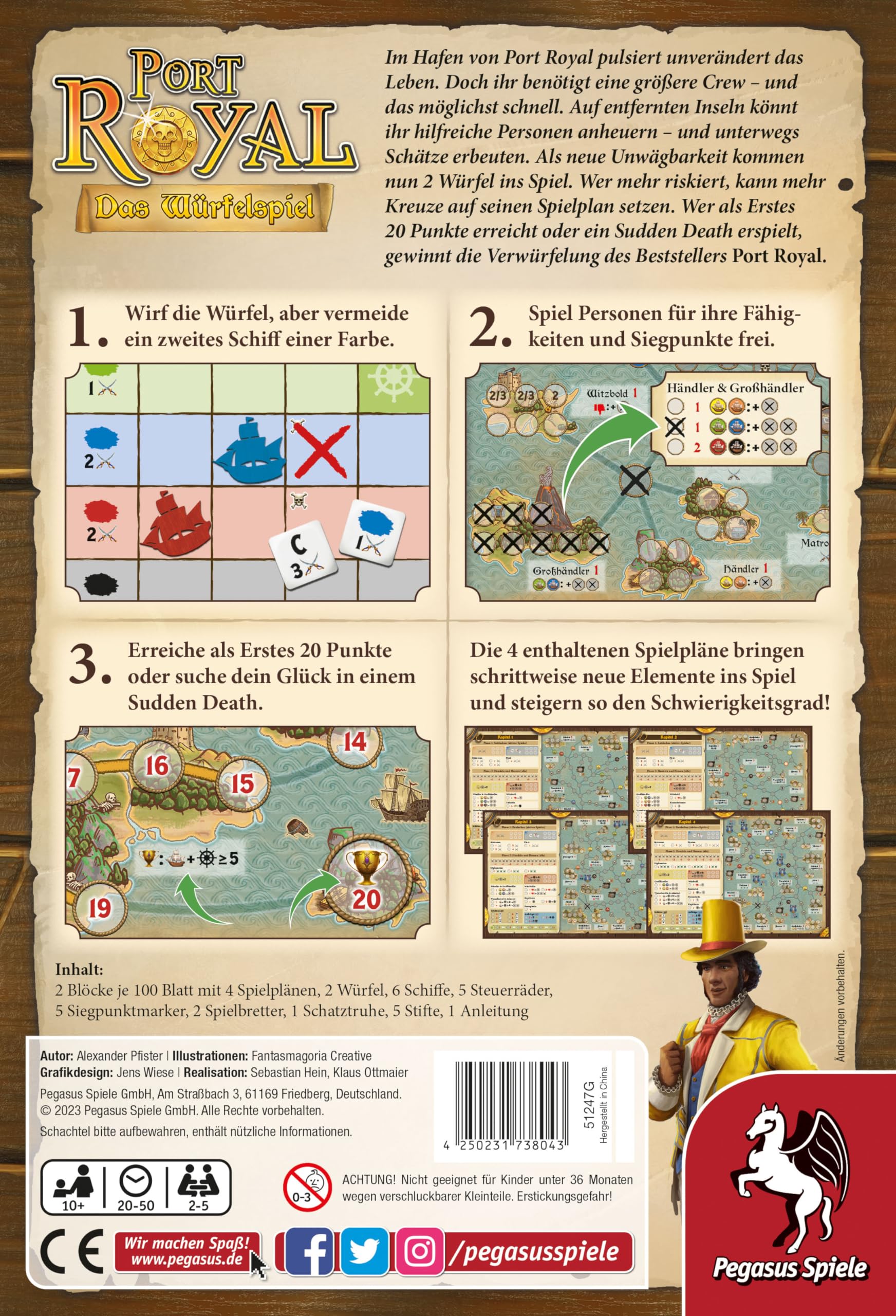 Pegasus Spiele Port Royal - Le Jeu de dés