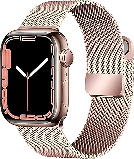 Next Store Metal Band Compatible with iWatch Series 1/2/3/4/5/6/7/8/9 38mm 40mm 41mm, Stainless Steel Mesh Strap with Magnetic Clasp.