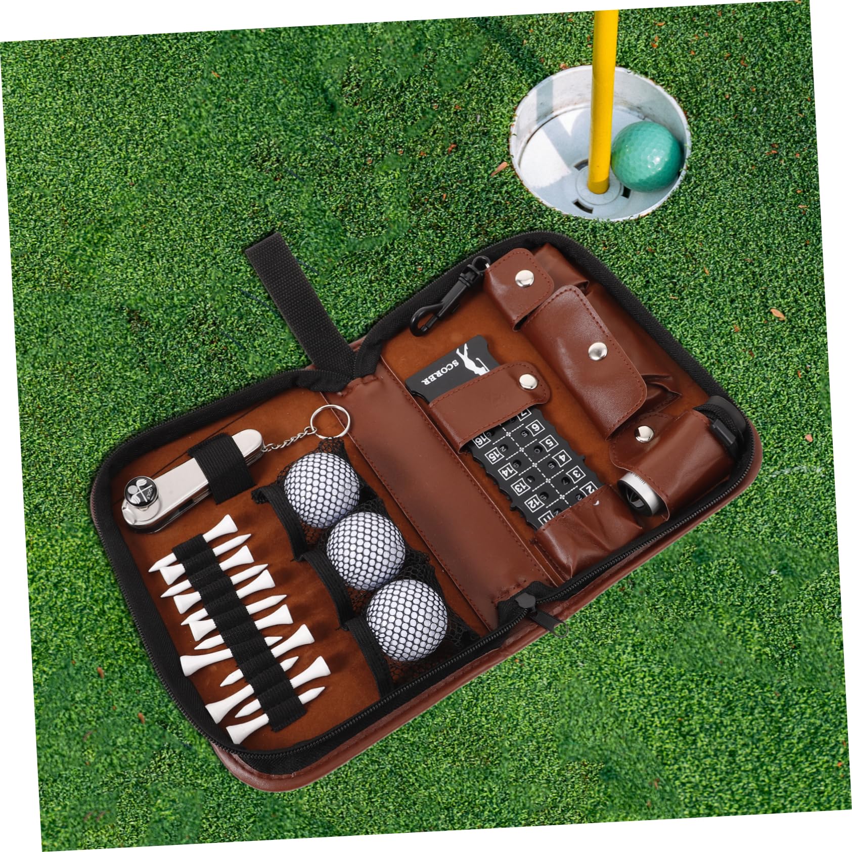 Borsa da Golf Multifunzione Kit di Accessori Compatti per Chiodi Segnapunti E Viaggi