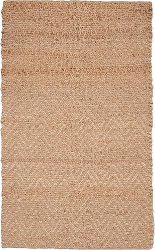 Miniatura 3 de SAFAVIEH Natural Fiber Collection - Alfombra decorativa de 3 x 5 pies, natural, hecho a mano, yute con flecos, ideal para zonas de alto tráfico en