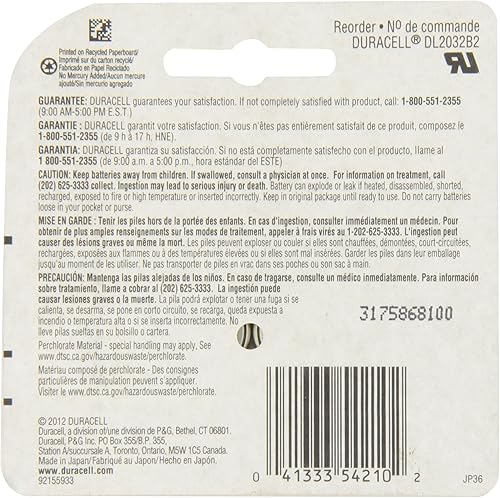 Miniatura 2 de Duracell 2032 Batería médica 2 unidades (paquete de 6) (el embalaje puede variar)