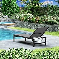 Vista 3 de Kozyard Moderna tumbona reclinable de aluminio para patio con textilencia para tomar el sol para todo tipo de clima, 5 posiciones ajustables, muy