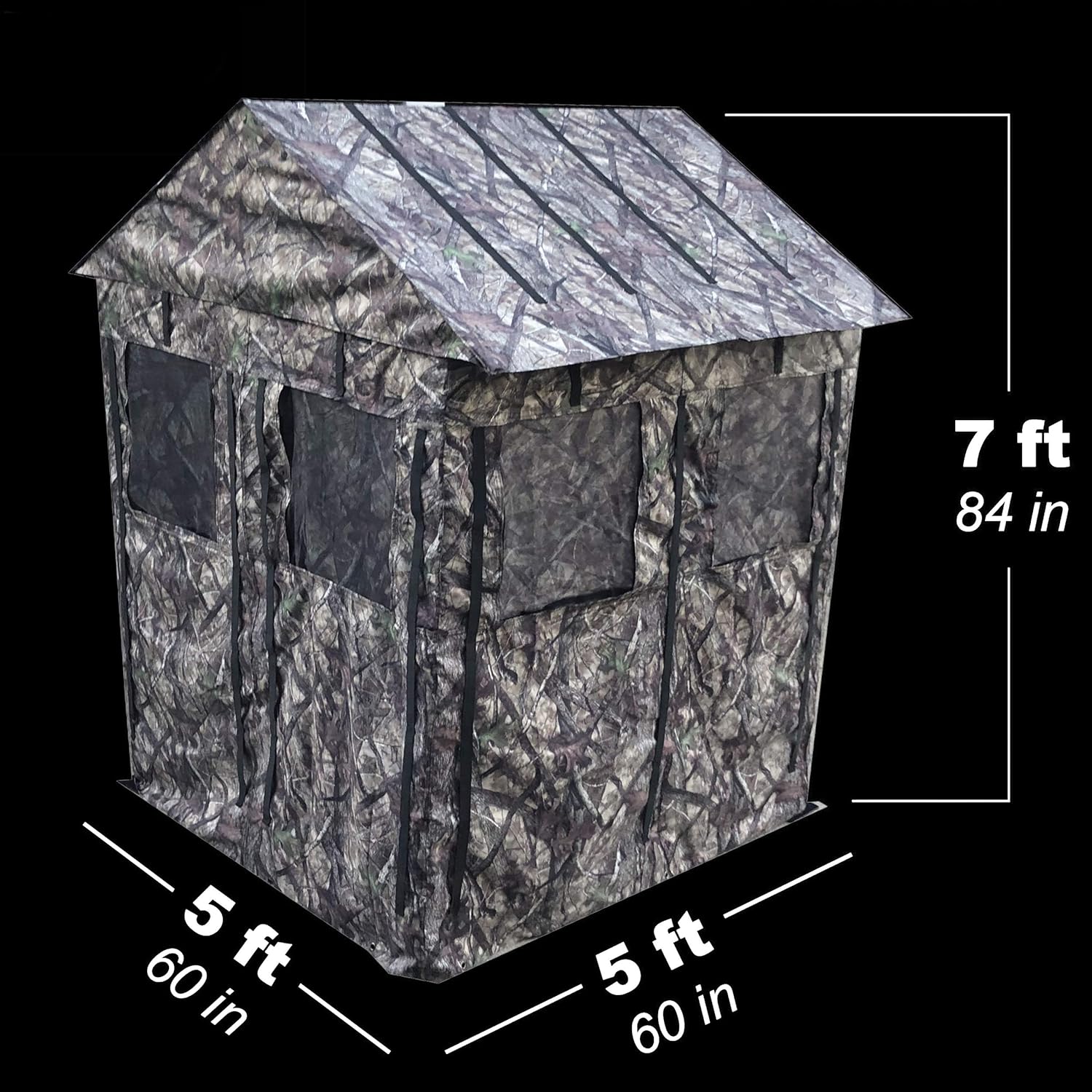 Hunting Blind for Deer Hunting – Heavy-Duty Steel Frame, 8 Shoot-Through Windows, Durable 300D Oxford Fabric, Full Visibility Ground Blind for Bow and Gun Hunters