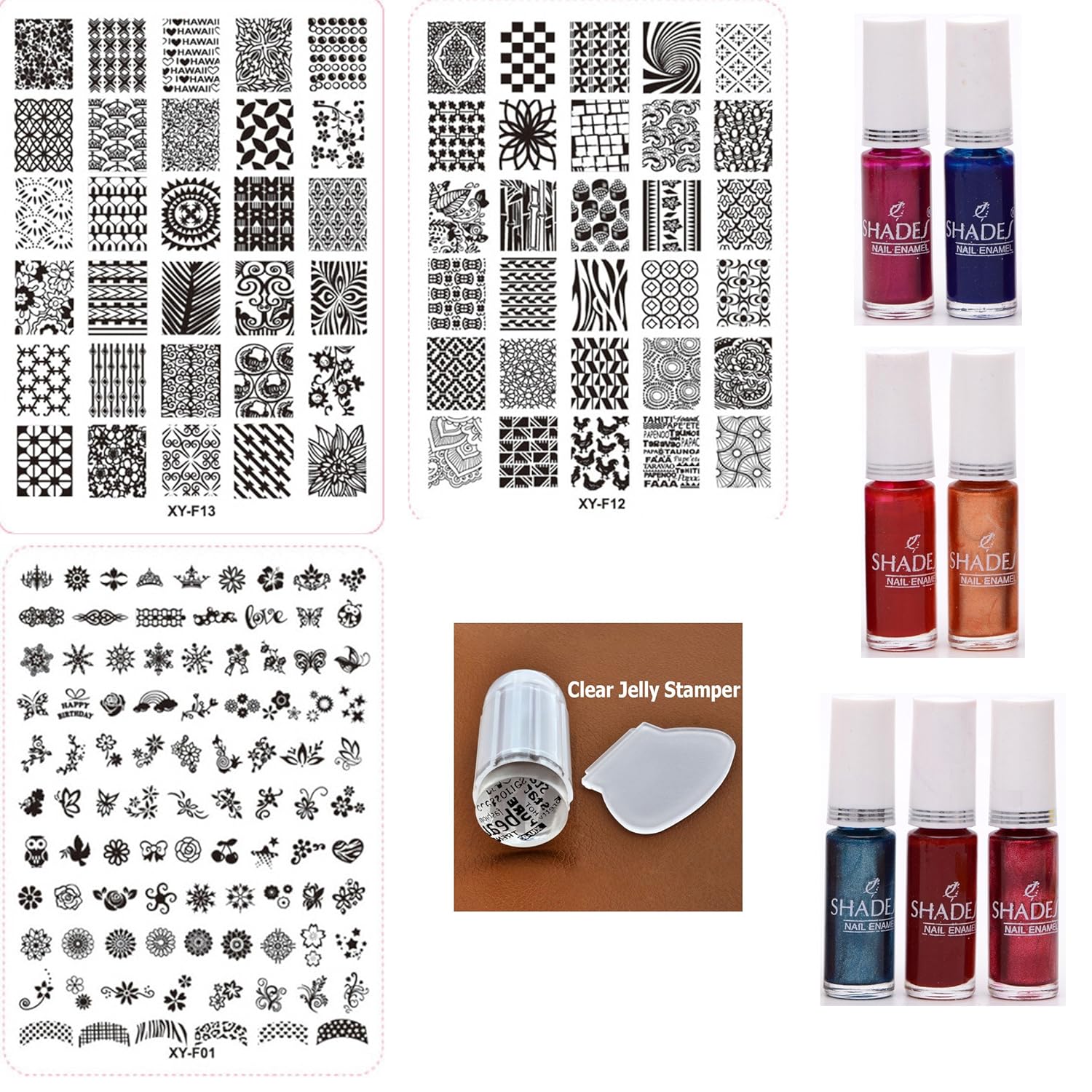 LifestyleYou® Nail Stamping Kit With 3 Large Stamping Image Plates