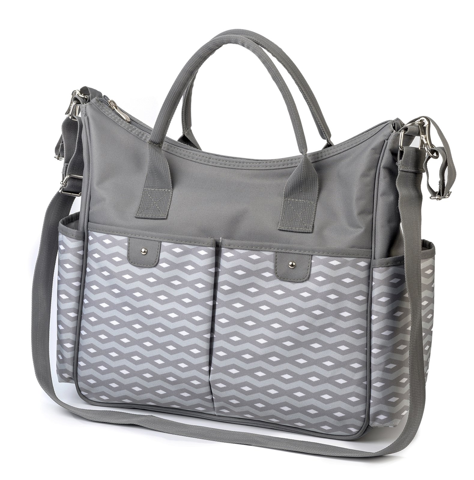 BabyOno City - Borsa multiuso per fasciatoio con tappetino, colore: Grigio