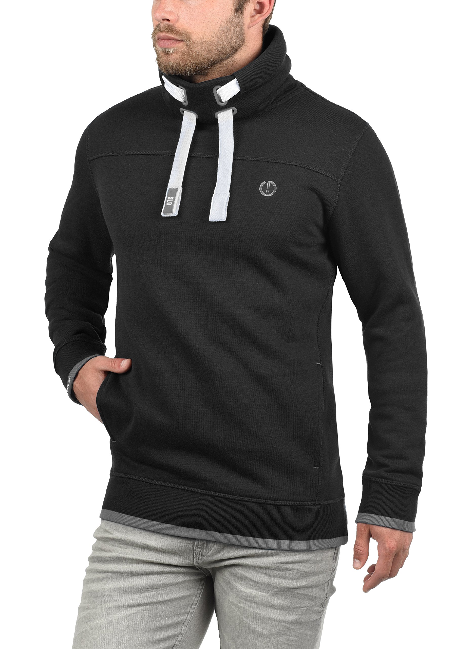 !Solid Benjamin Felpa Maglione Pullover da Uomo con Collo Alto Fodera in Pile