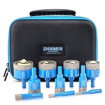 10-Piece Vacuum Brazed Diamond Hole Saw Kit, 6-50mm