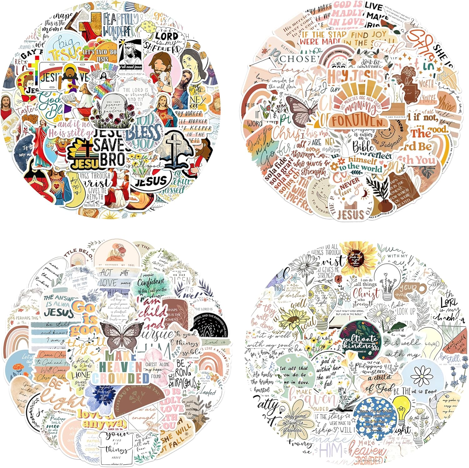 Amazon.com: 200Pcs Inspirational Christian Stickers Bible Verse Sticker ...