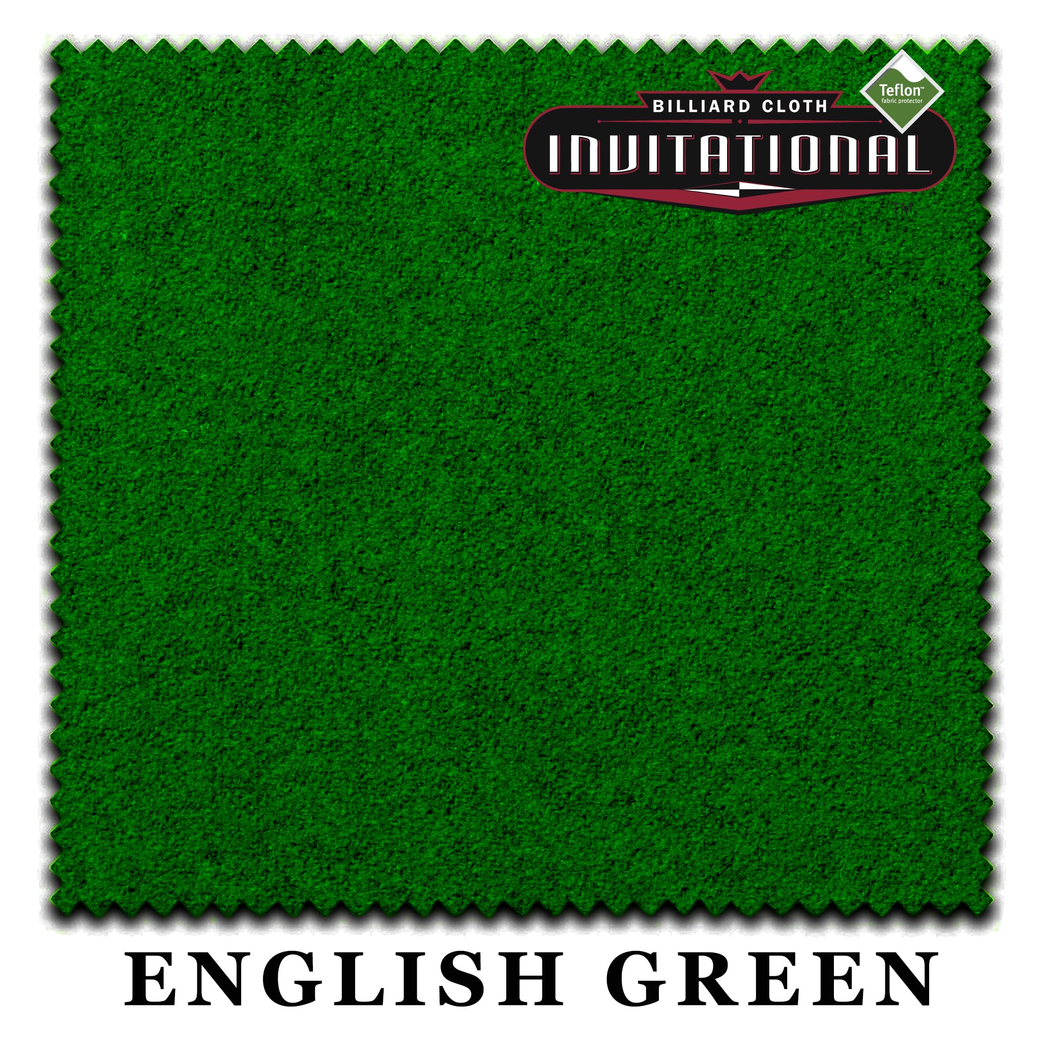 Championship Invitational Teflon Billiard Pool Table Felt Cloth – w/Spots – Pre-Cut Rails – Authorized Dealer (English Green, 7 ft)