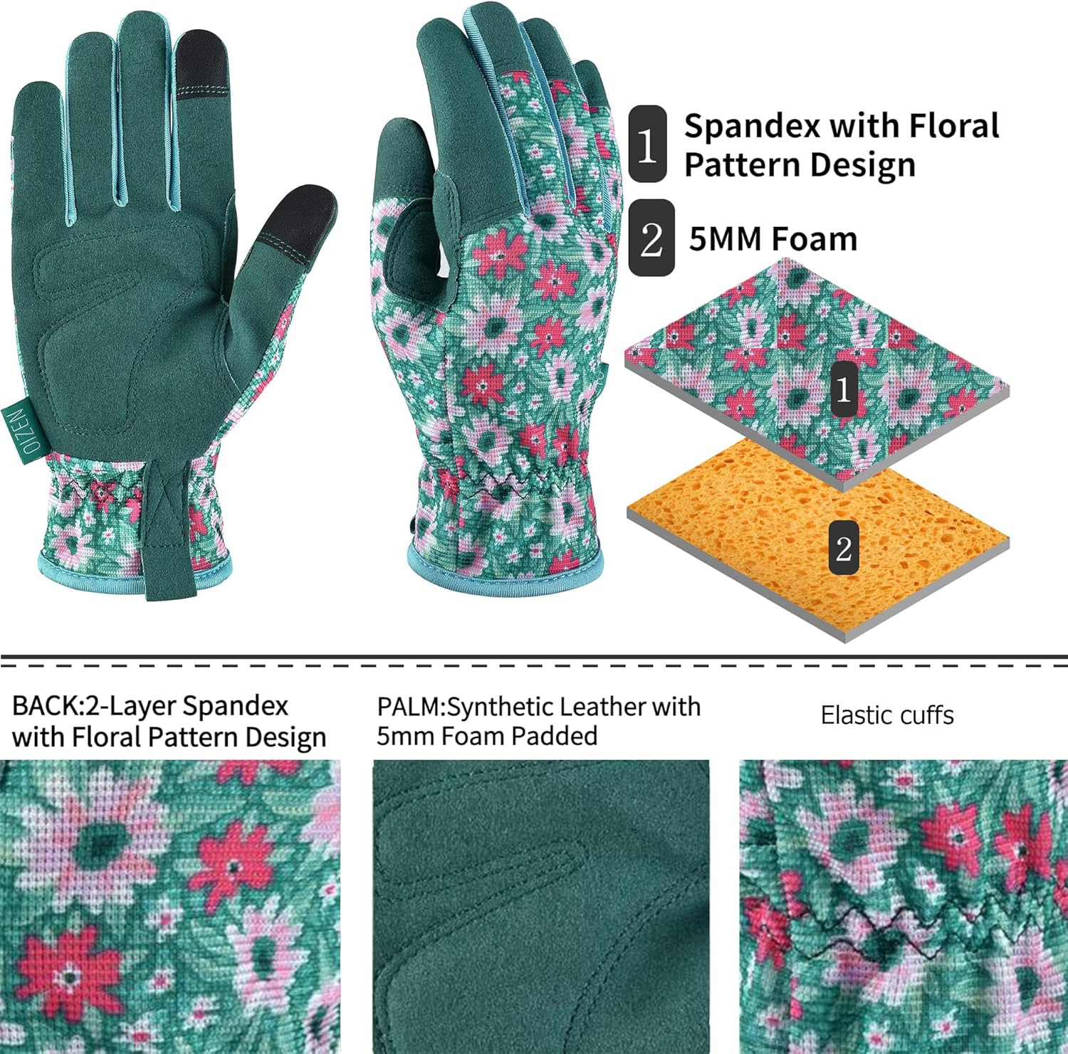 Gardening Gloves for Women and Men, Garden Gloves with Touch Screen, Thorn Proof Puncture Resistant Working Gloves, Gardening Gifts for Women, Size Medium - Image 4