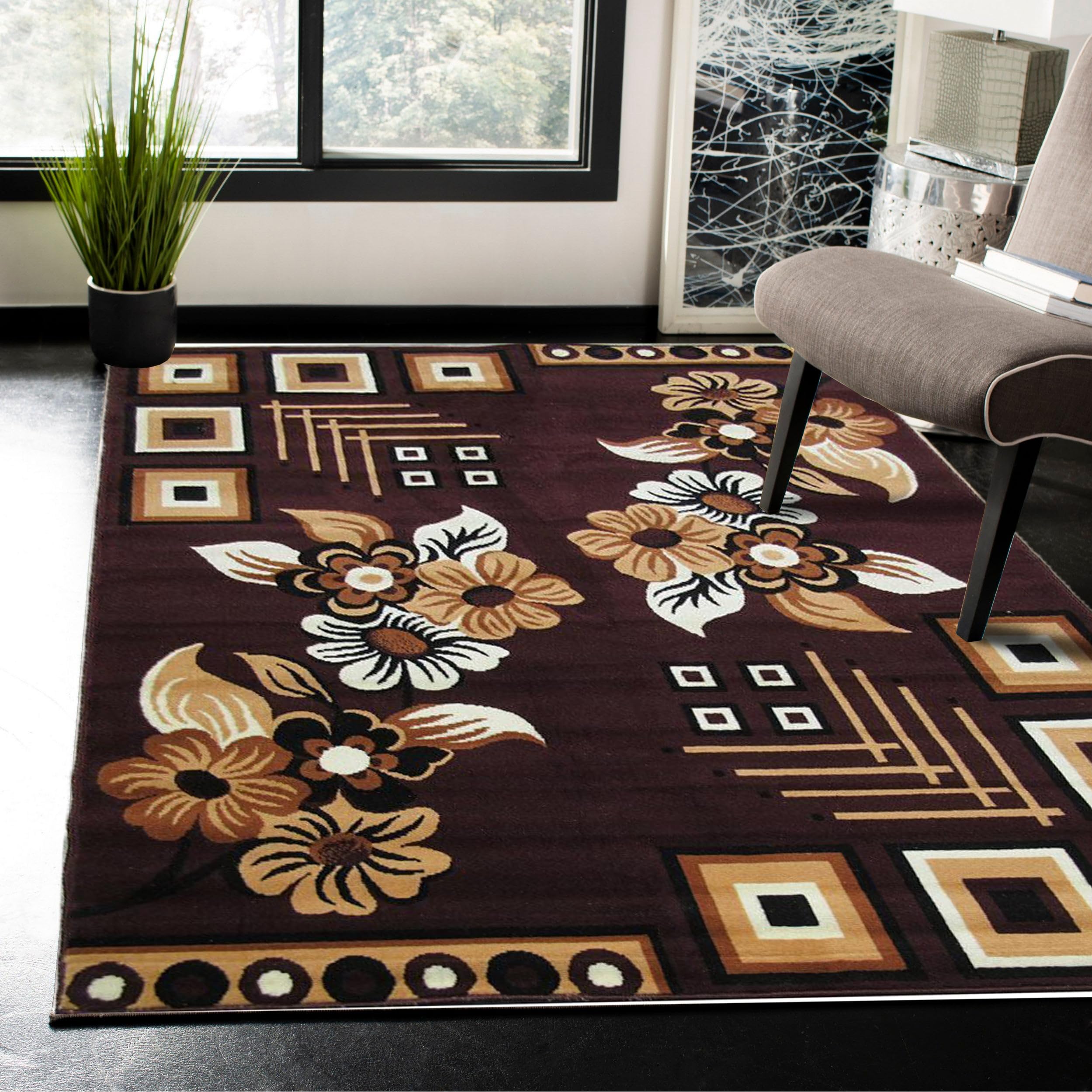 Carpet Plus Modarn Design Soft Touch Acrylic Carpet for Living Room,Bedroom,Hall (Dark Brown| 4x5 Feet Size) (B0CSK6Q19C) Amazon Price History, Amazon Price Tracker