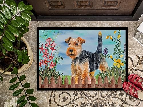 Miniatura 3 de Caroline's Treasures CK1262MAT Welsh Terrier - Tapete de resorte de 18 x 27 pulgadas, tapete para puerta delantera, interior y exterior, para