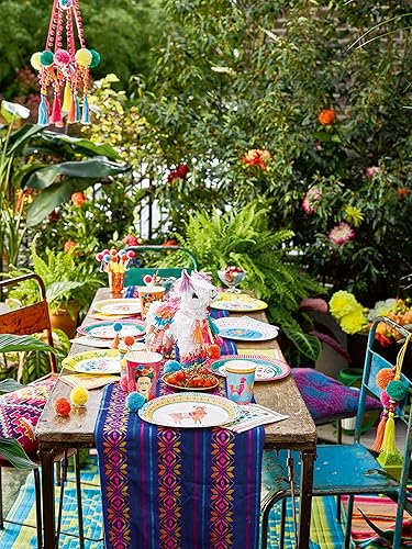Miniatura 4 de Fiesta - Mantel de papel desechable con temática mexicana para barbacoas, colorido mantel para fiestas de cumpleaños, cinco de mayo, eventos