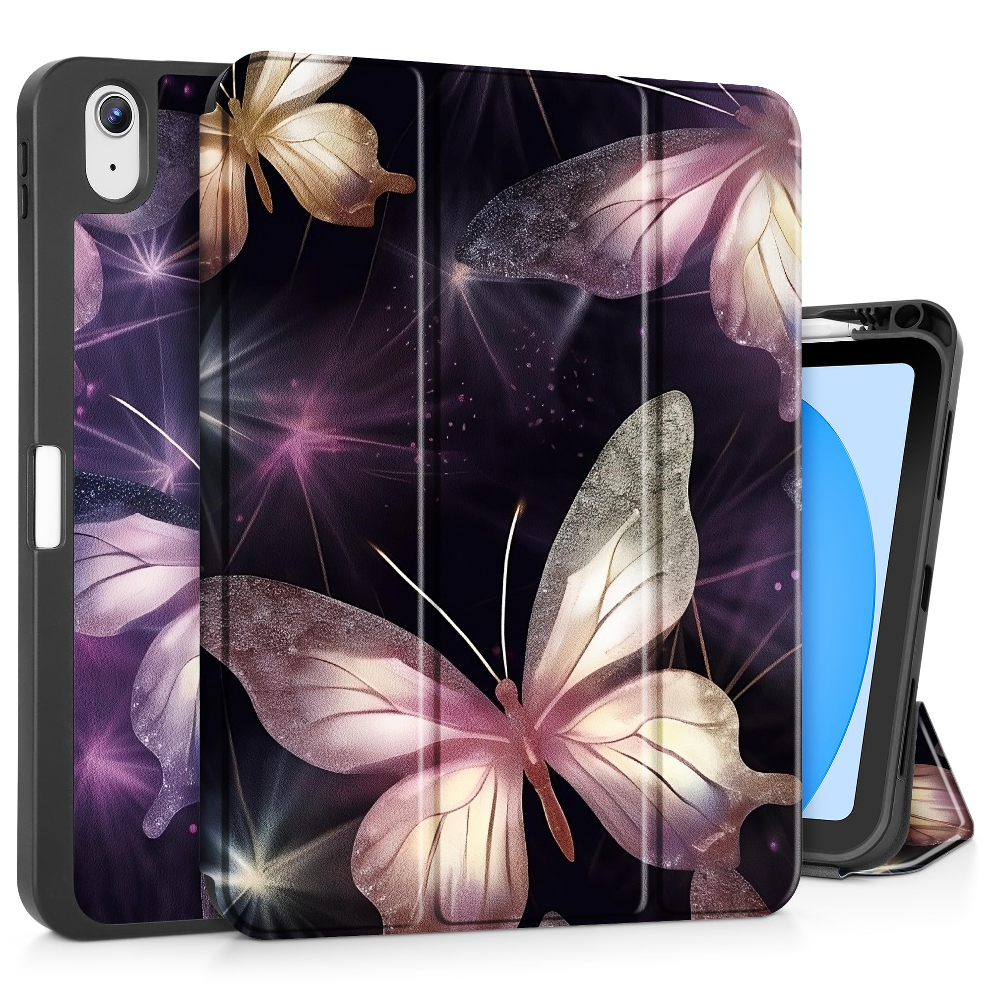 Mektron Case for iPad (A16) 11th Generation 11-inch 2025 Fit iPad 10th Gen 10.9 inch 2022, Tablet Cover with Trifold Stand + Pencil Holder + Auto Wake