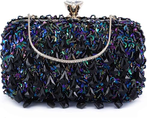 UBORSE Women Wedding Clutch Rhinestone Bling Sequin Evening Bags Vintage Crystal Beaded Cocktail Party Party Purse