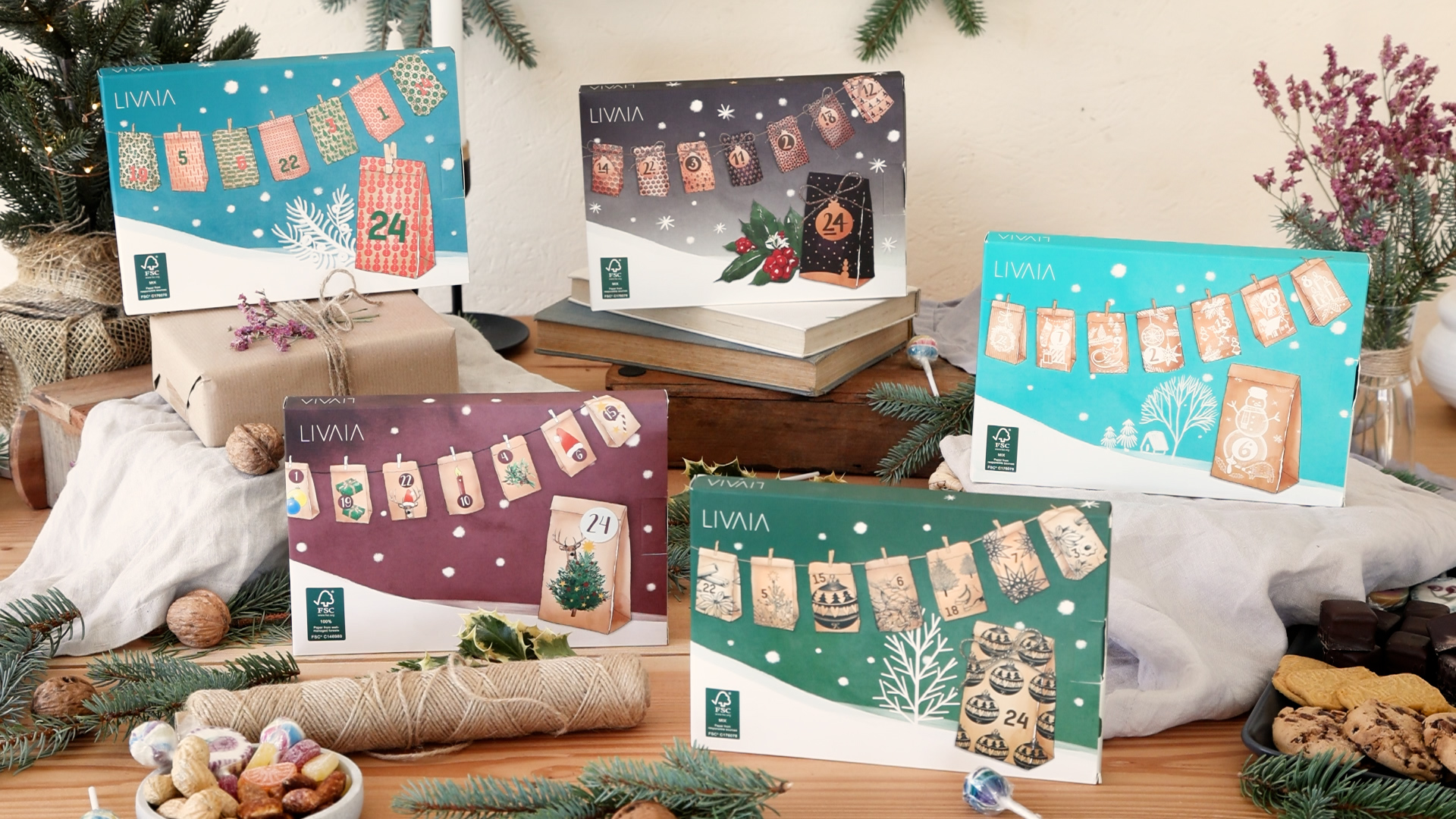Sacs Calendrier De L'Avent - 24 Sacs Kraft + Autocollants Numérotés + Pinces - DIY, Remplissage Cadeaux, Déco Noël