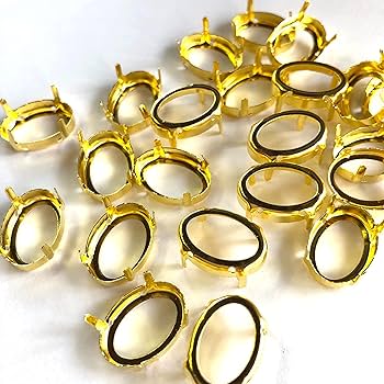 幸太郎石【台座付き】 Amazon | DZ019 石座 18個入り オーバル 楕円形 13x18mm石用台座