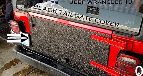 Miniatura 5 de Se adapta a Jeep Wrangler TJ 1 pieza negro placa de diamante cubierta de puerta trasera