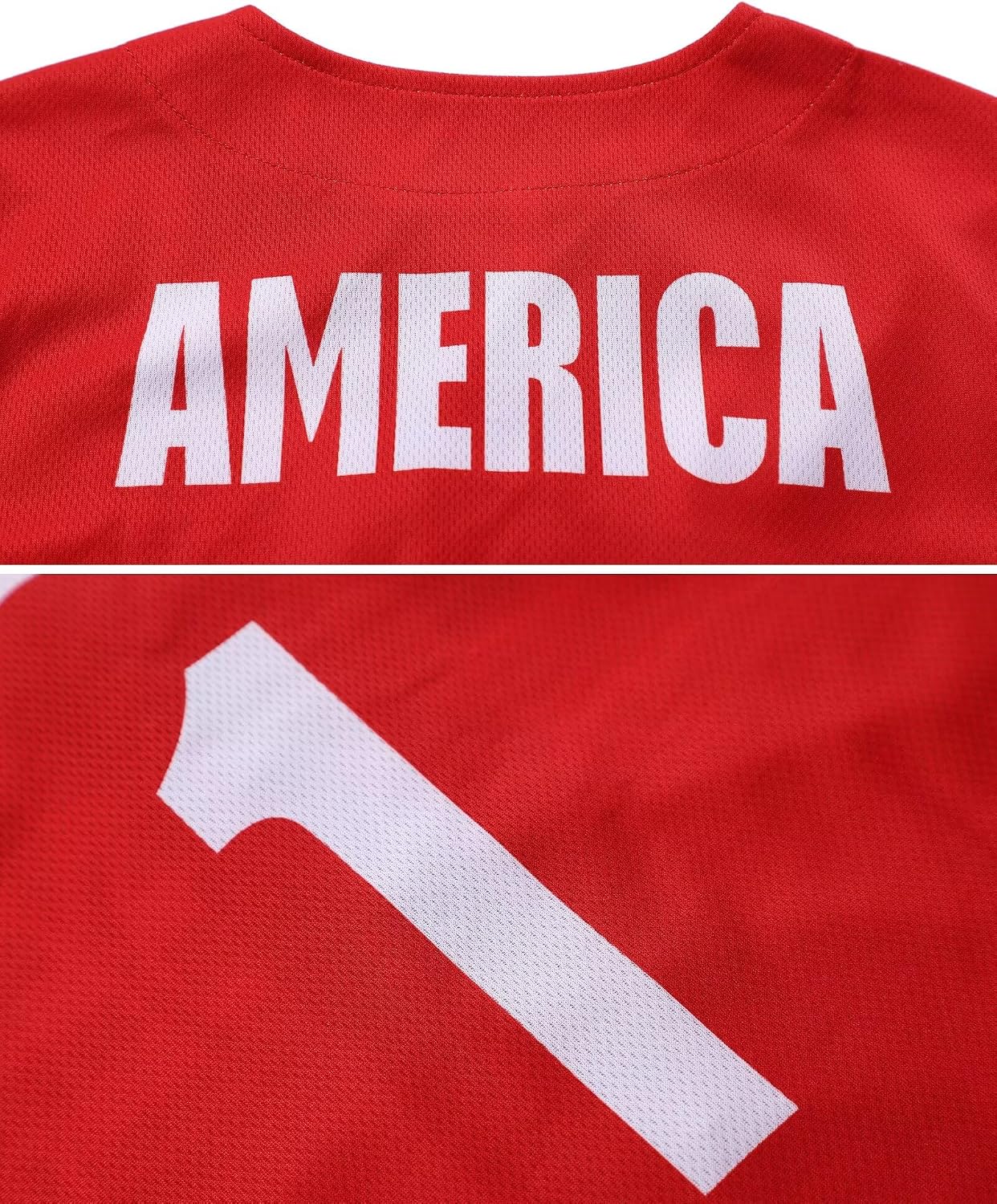 Kids USA Baseball Jersey Independence Day Shirt Patriotic Tshirts 4th of July Button Shirts #1