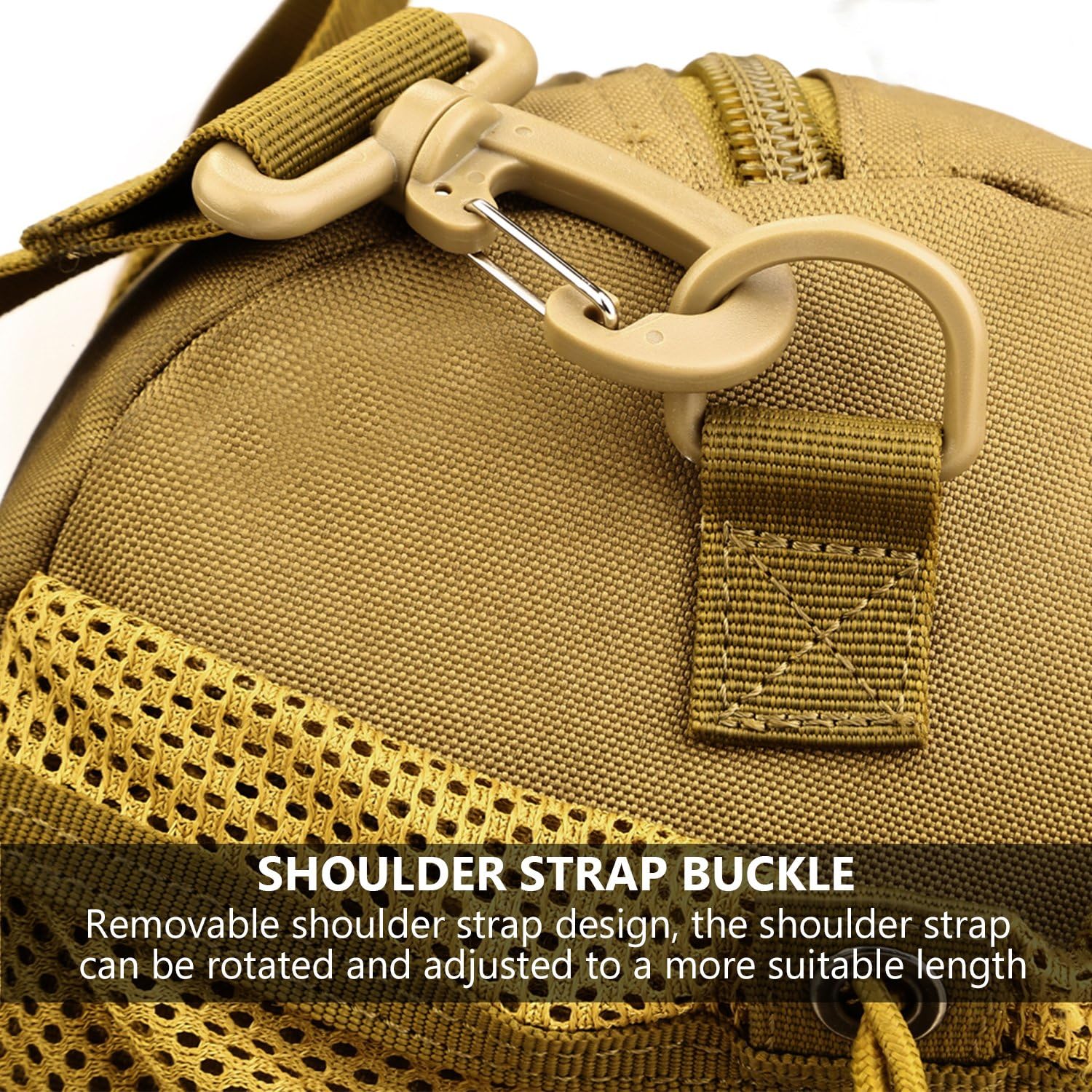 ArcEnCiel Small Tactical Duffle Bag Men Gym Pack Military Molle Shoulder Bags Shoes Storage Sports Handbag with Patch (Coyote Brown)