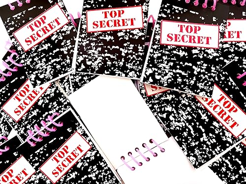 Bloc de notas en espiral 'TOP SECRET' para fiestas (24 blocs incluidos)