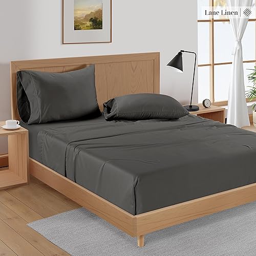 Miniatura 4 de LANE LINEN Juego de sábanas de bambú tamaño Queen, juego de sábanas 100% rayón de bambú, sábanas refrescantes, sábanas de bolsillo profundo de 12