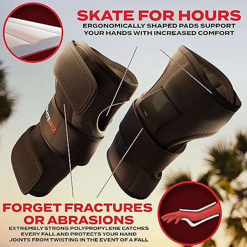 Miniatura 9 de SKATEWIZ Almohadillas de patineta para adultos 6 piezas Coderas de escudo rodilleras y muñequeras equipo de protección en gris y blanco para mujeres