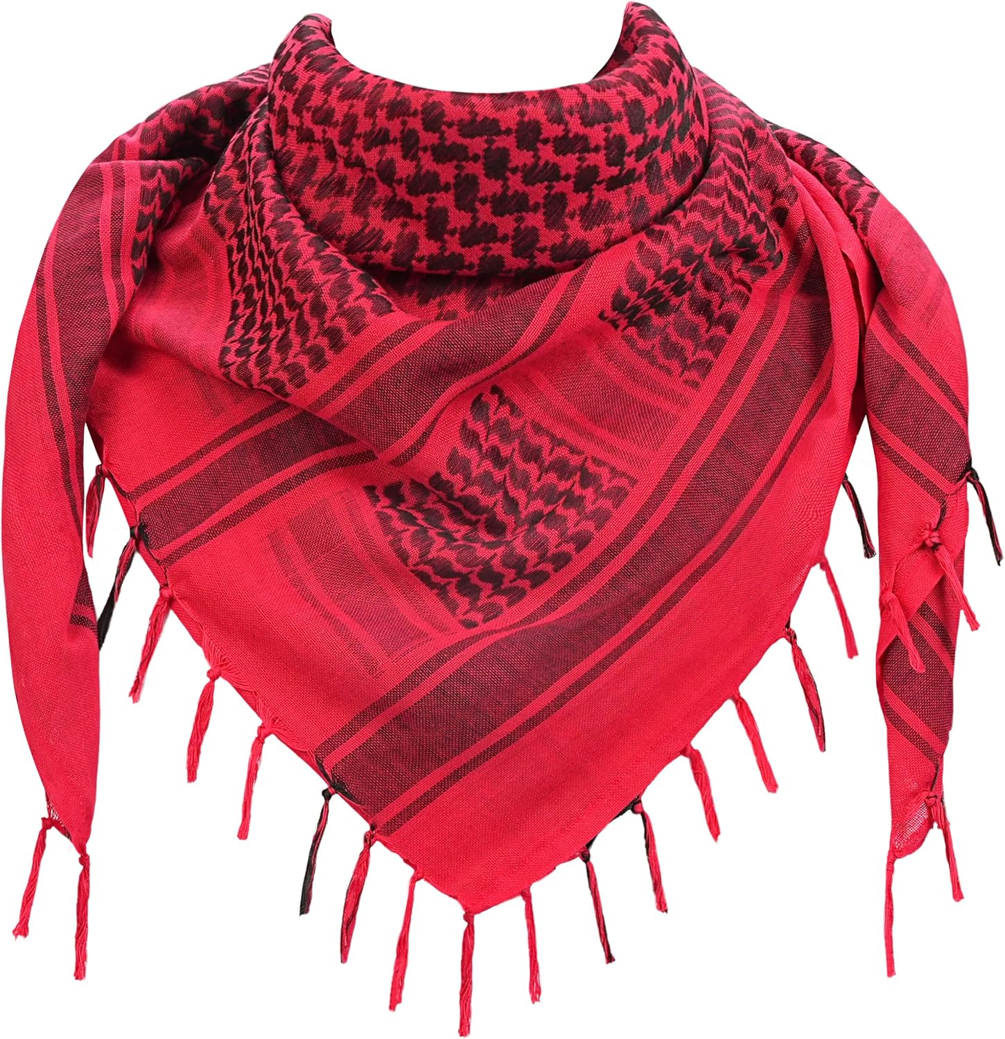 Explore Land Cotton Shemagh Keffiyeh Tactical Desert Scarf Neck Head Wrap with Tassel for Men Women