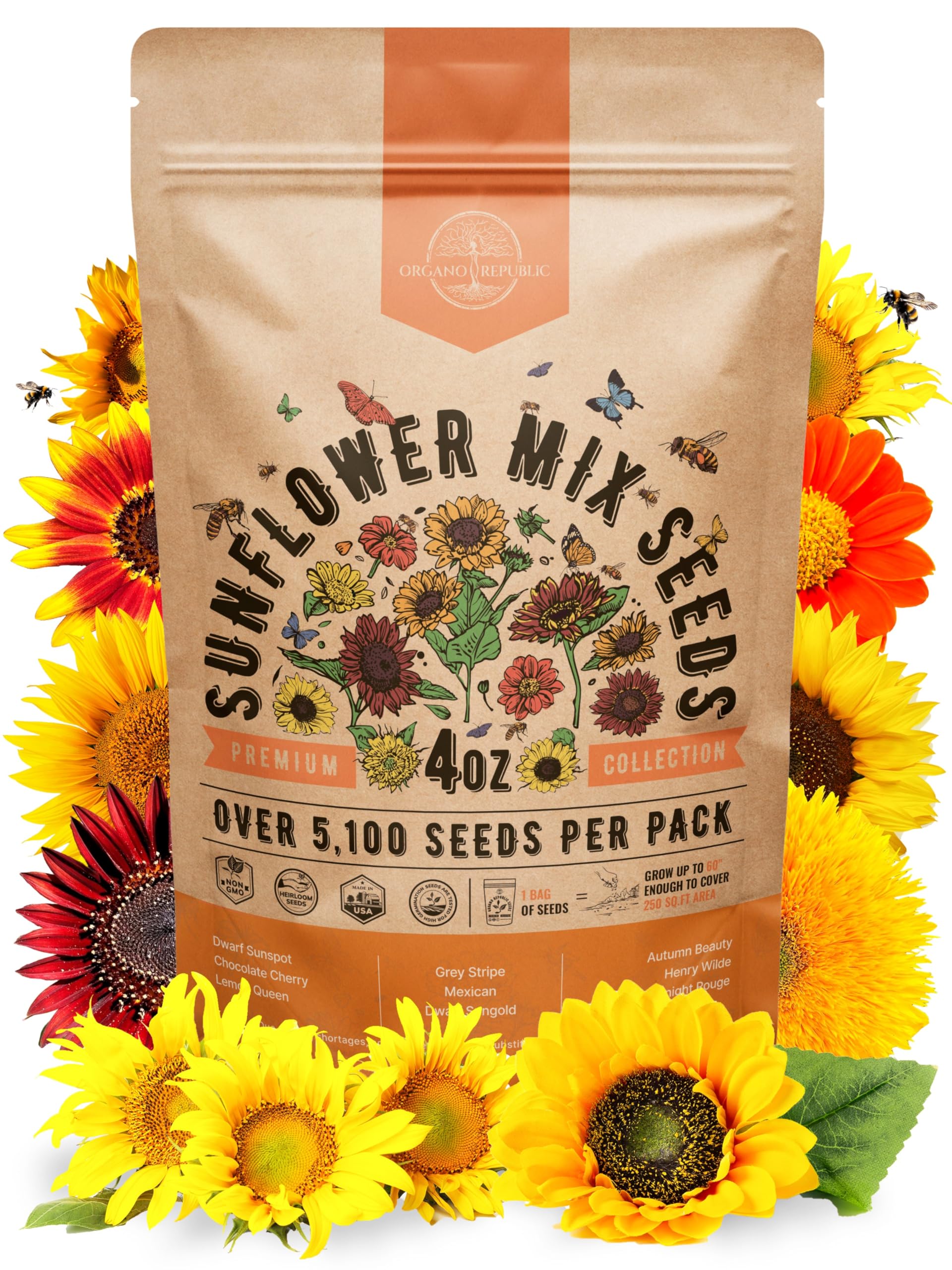 Organo Republic Sunflower Mix Seeds Pack