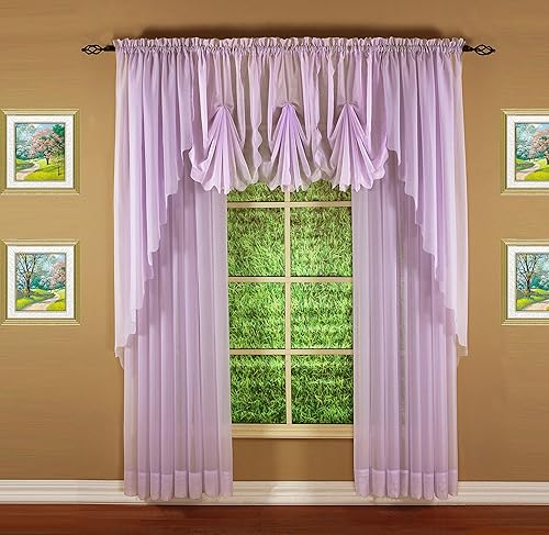 Vista 96 de Today's Curtain - Cortina Emelia de gasa original, panel de 84 pulgadas, negro, 60 pulgadas de ancho x 84 pulgadas de largo