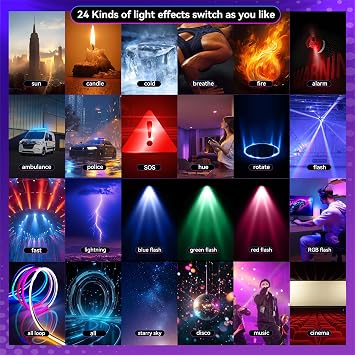 ENEGON RGB Selfie Light, 360 Full Color RGB Video Light with 24 Effects, 78 LED 2000mAh Rechargeable CRI 95+ and 2500K-9000K CCT, Portable Clip on Light for Phone/Tablet/Laptop/Streaming