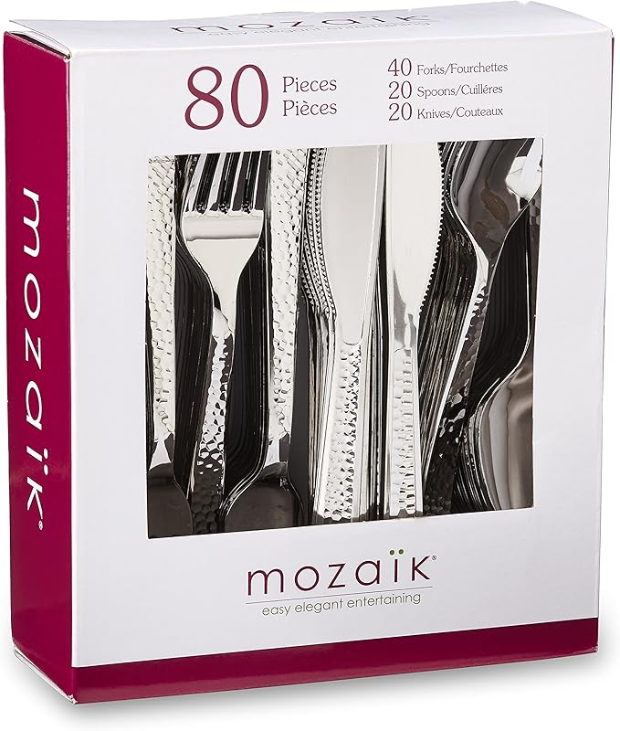 Mozaik Premium Plastic Hammered Stainless Steel Coated