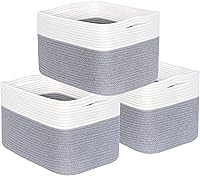 Vista 15 de MINTWOOD Design Paquete de 3 cestas de almacenamiento para estantes, sala de juegos y aula, cesta de libros, cubos de almacenamiento decorativos