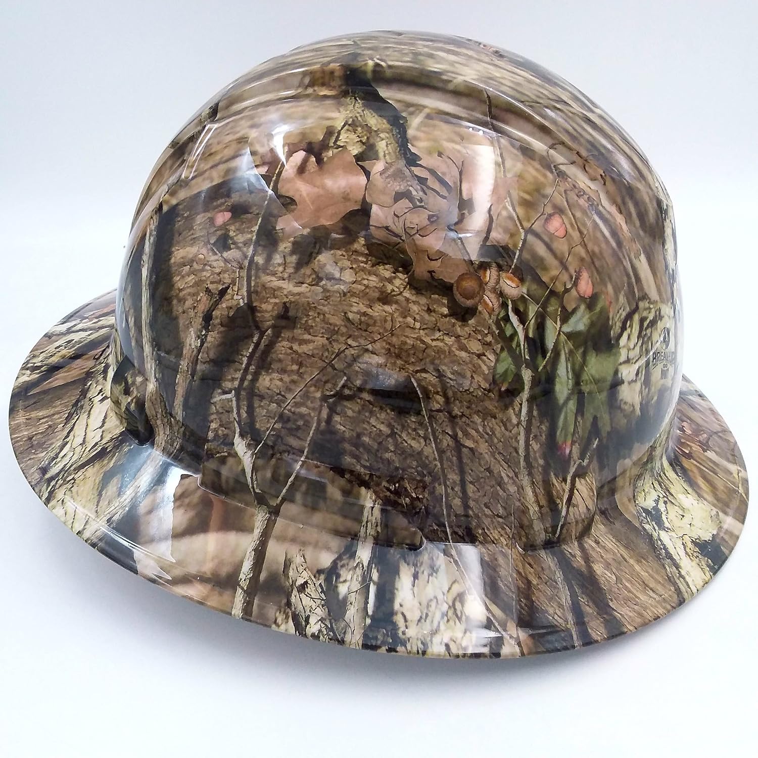 Wet Works Imaging Customized Pyramex Full Brim Break Up Camo Hard Hat with Ratcheting Suspension