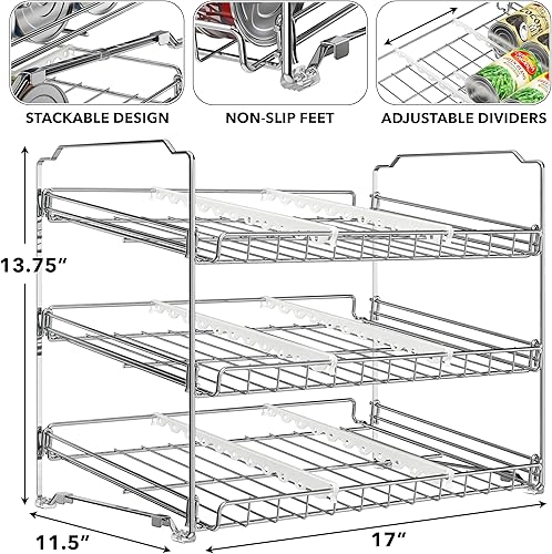 Miniatura 11 de SIMPLE HOUSEWARE Organizador apilable para latas, bronce bronce,Cromado,Oro Rosa,plateado,Blanco,https://www.amazon.com/dp/undefined