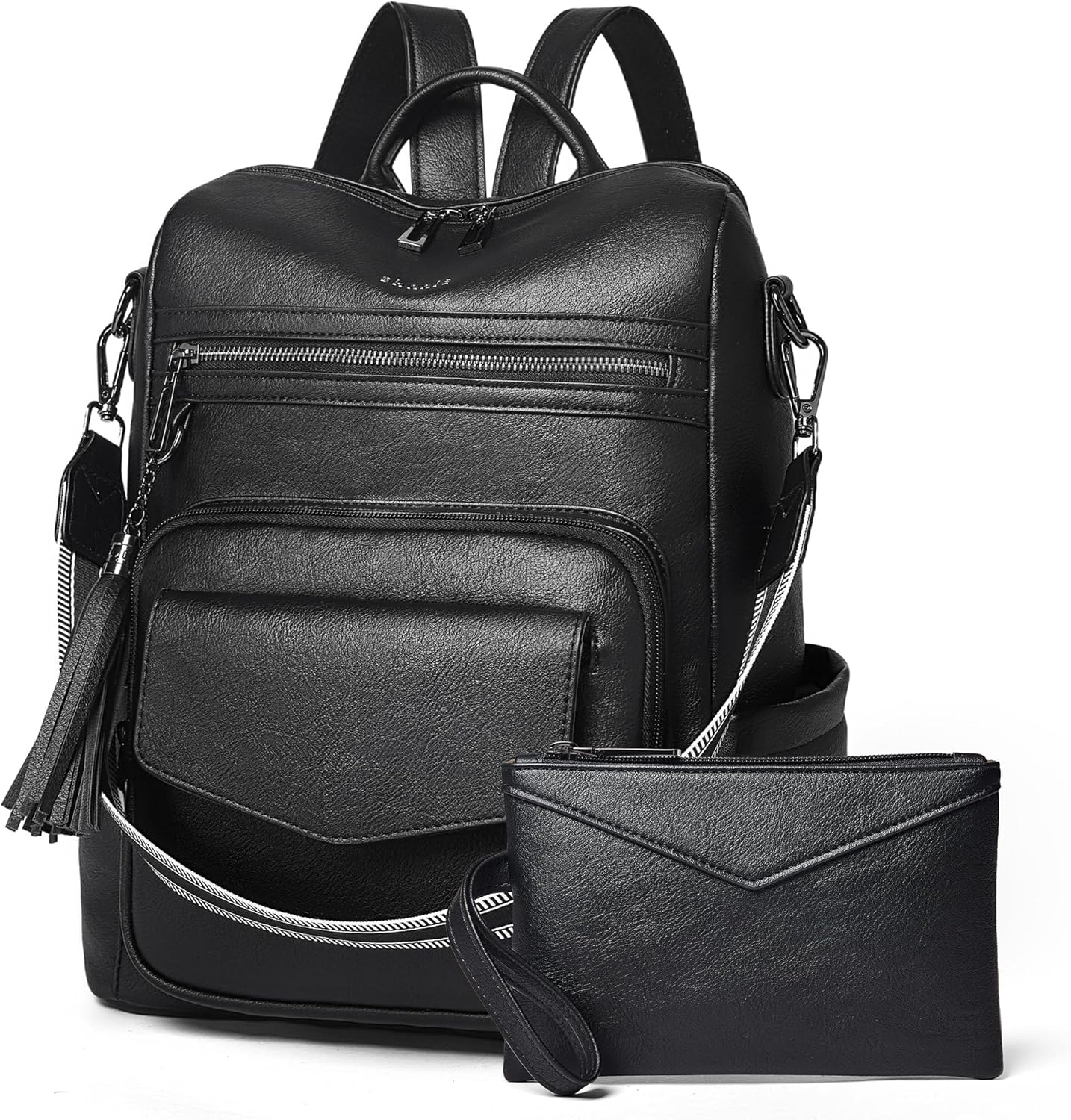 Shrrie Backpack Purse for Women Travel Faux Leather Fashion Backpack for Women,Convertible Crossbody Shoulder Bag for Ladies with Adjustable Strap for Work College