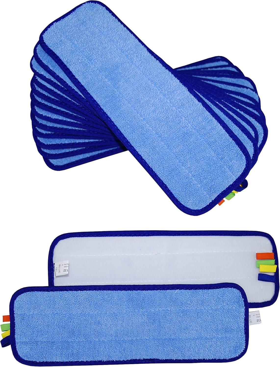 1doz. 13" SunnyCare #26132 Blue Microfiber Wet Mop Pad 12pcs
