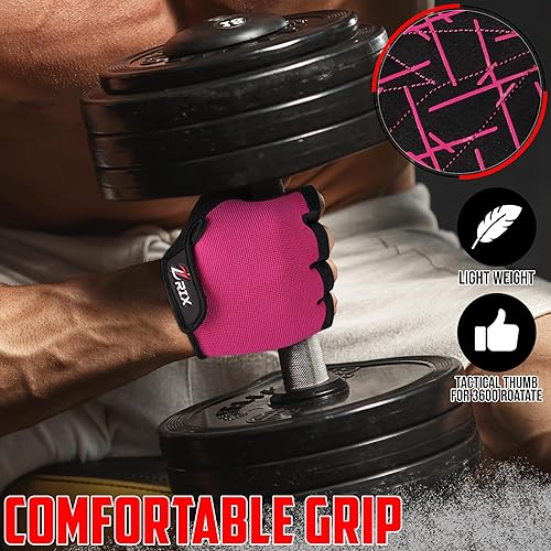 Miniatura 4 de ZRIX Guantes de entrenamiento transpirables para mujer, guantes de levantamiento de pesas para gimnasio, ciclismo, ejercicio, fitness y