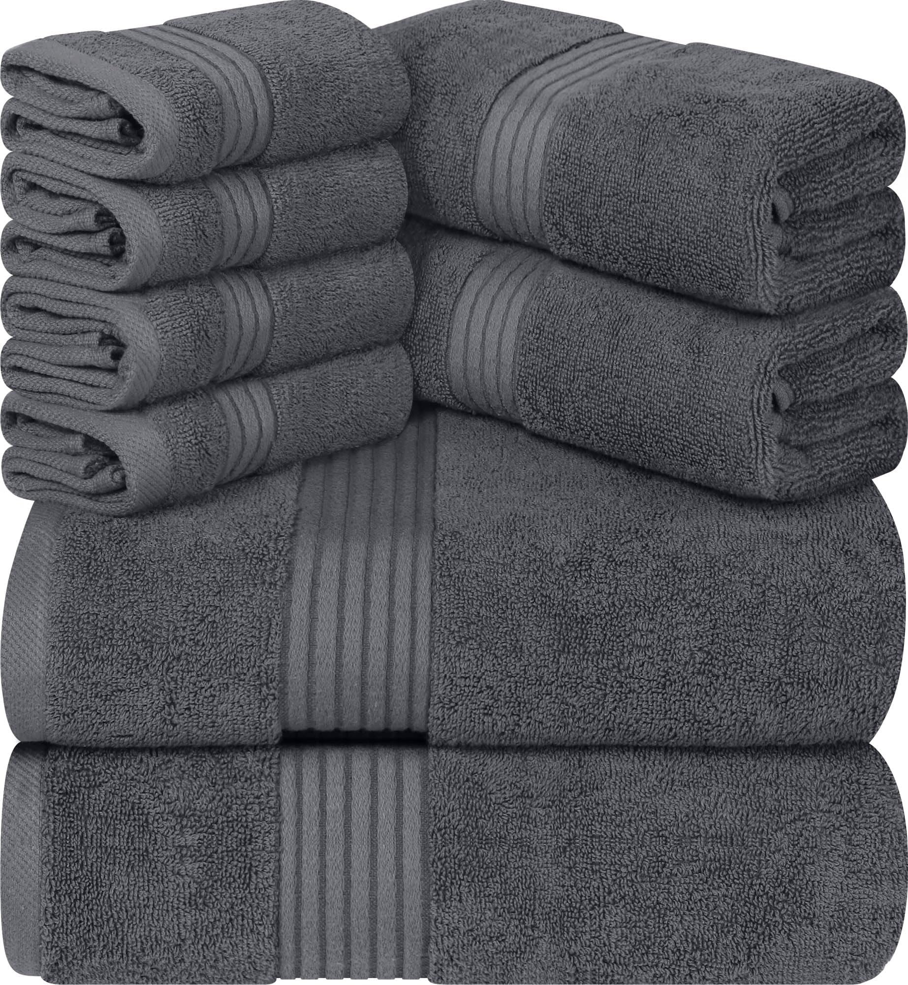 Amazon.com: Bedsure Grey Bath Towels Set for Bathroom - 2 Bath Towels ...