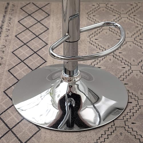 Miniatura 16 de Roundhill Furniture Ellston - Taburetes de bar giratorios ajustables de terciopelo, color azul, juego de 2 Azul,Amarillo,Verde,Gris,Rosado,Rojo