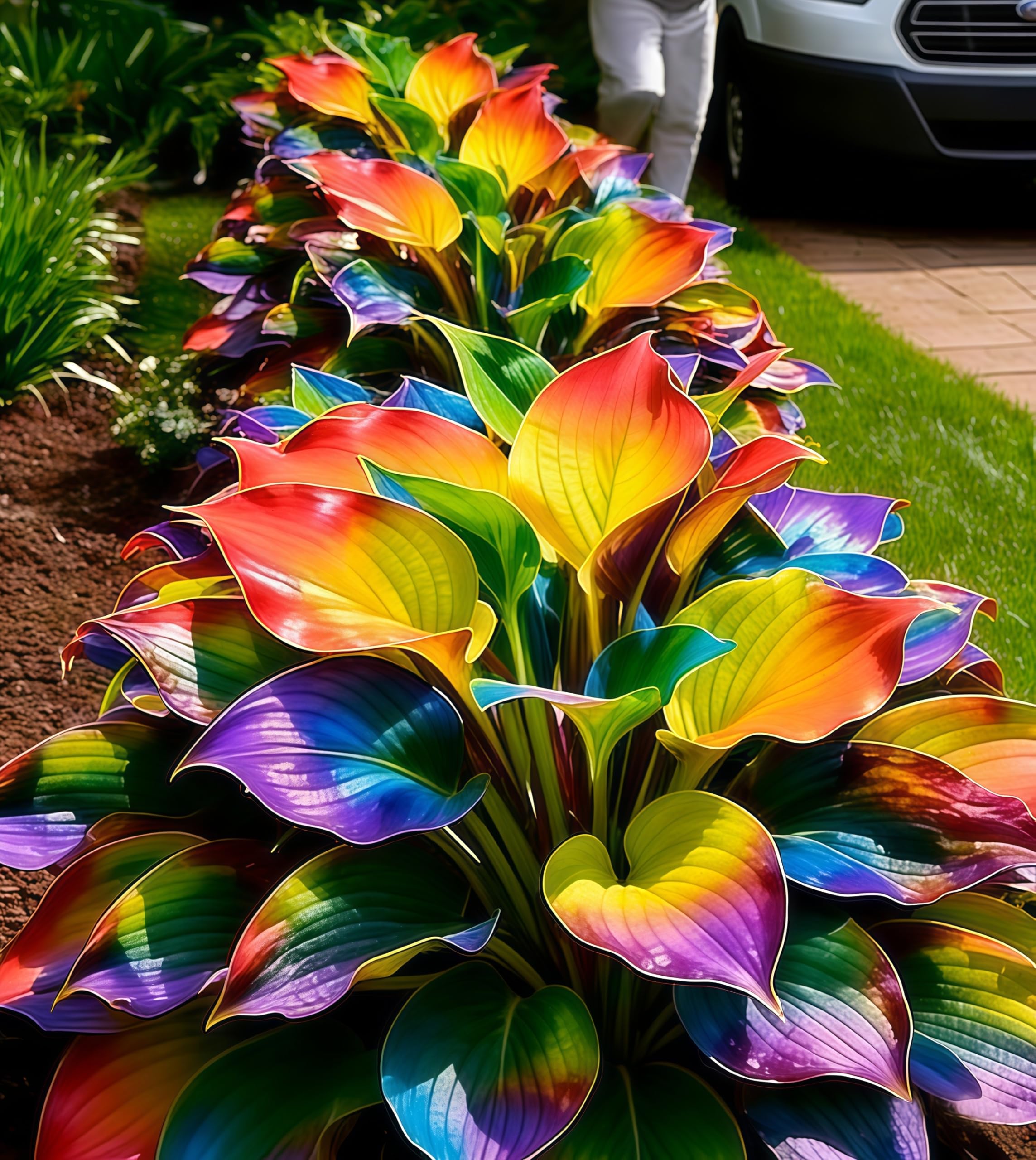 Upscale Hosta Bulbs Perennial UK, Rare and Beautiful Hostas Rhizome in Bulk,Planting for Stunning Garden Displays-4 Bulbs-J