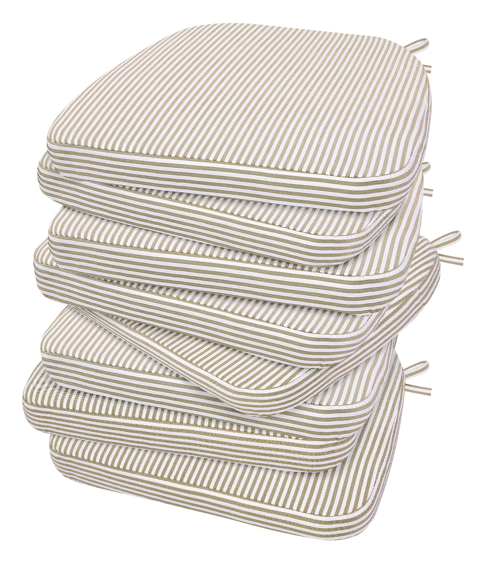 AAAAAcessories Chair Cushions for Dining Chairs, 17 x 16 x 2 in, Set of 8