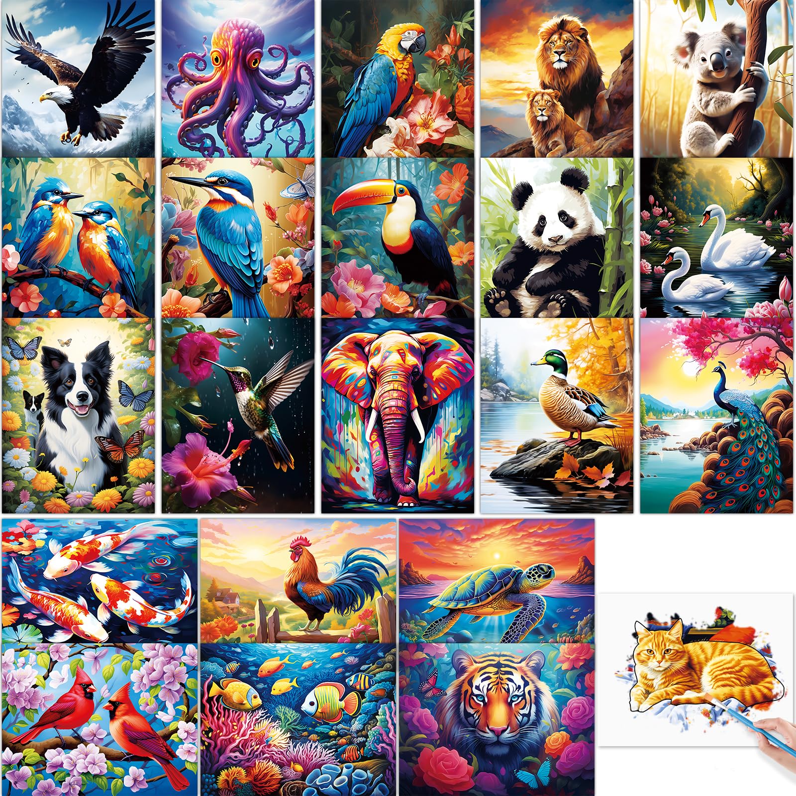 22 Pcs Dementia Products for Elderly Reusable Water Painting Toys Dementia Alzheimer's Activities for Seniors Adults Water Doodle Coloring Set Drawing Brush Game Gift for Patients in Nursing Home