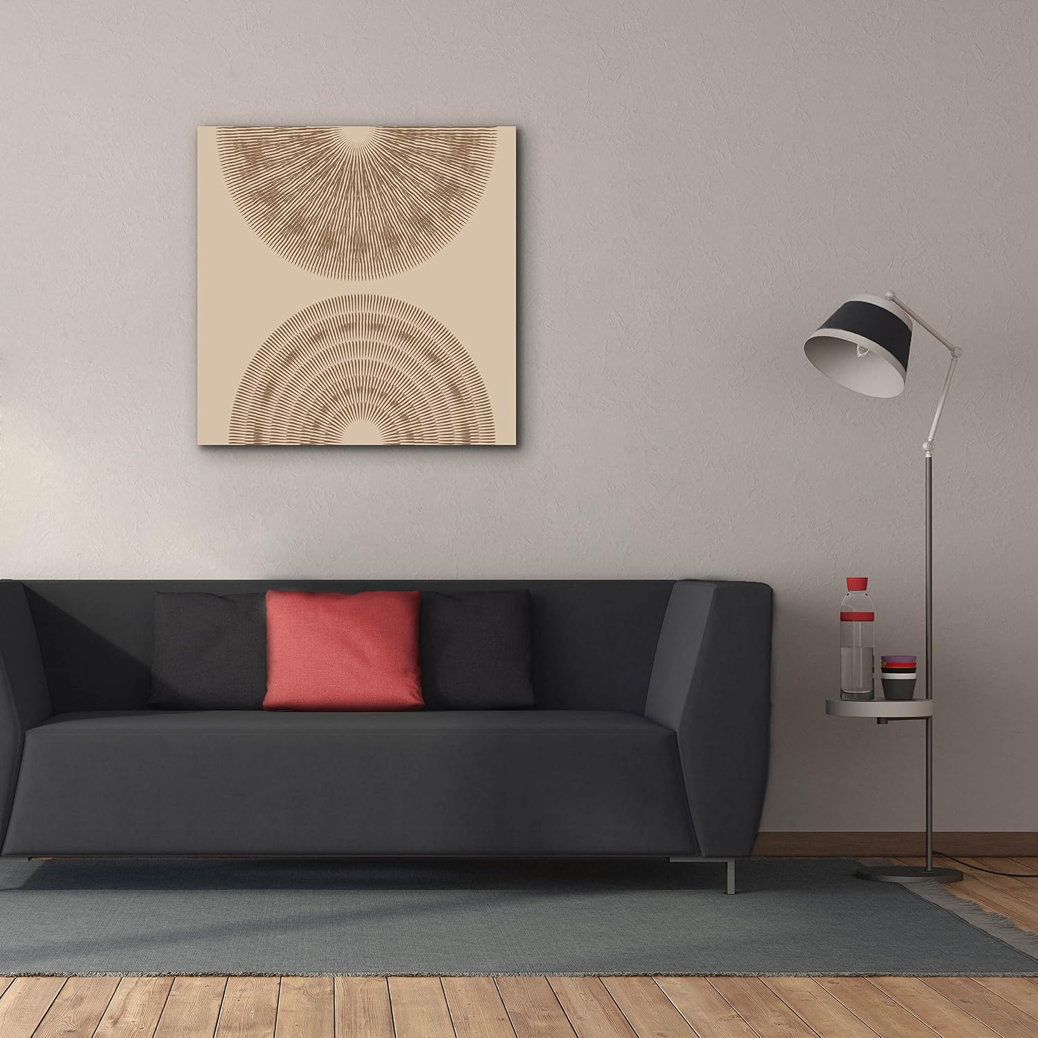 Epic Graffiti 'Beige And Brown 2 Big Abstractred Woven Circles' by Sabrina Balbuena, Canvas Wall Art, 37"x37"