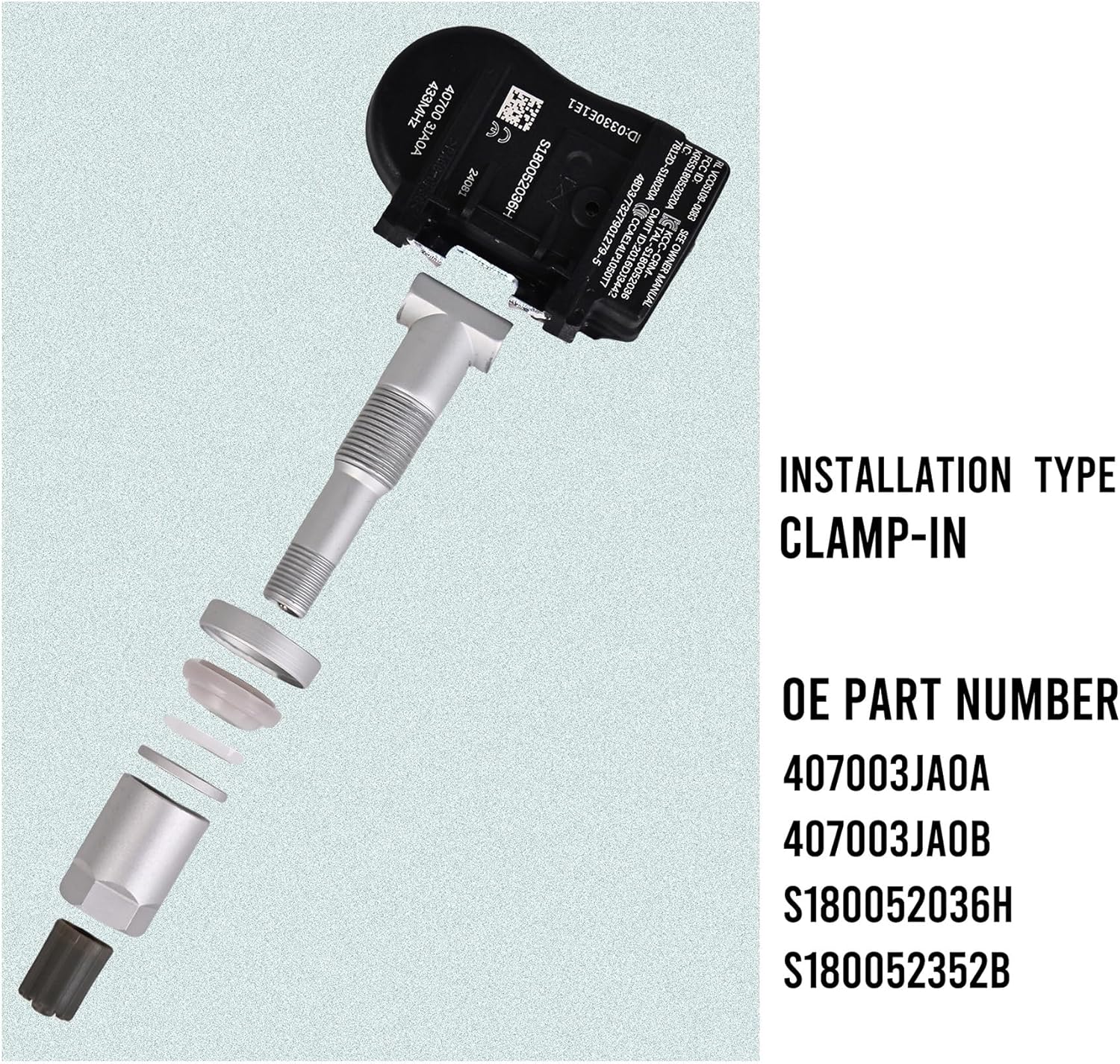 Set of 4 TPMS Tire Pressure Sensors 433MHz Compatible with Nissan Altima 2013-2018 Murano 2015-2018 Pathfinder 2013-2018 Replaces# 407003JA0A 407003JA0B (4 PCS)